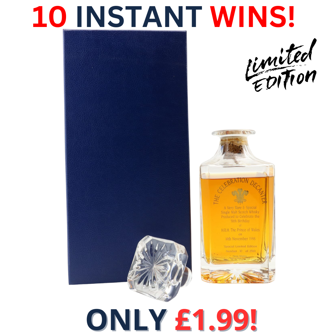 Prince Of Wales 50th Birthday Celebration Decanter + 10 instant wins | 2334!