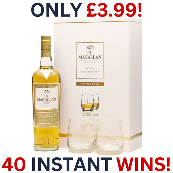 Macallan Gold & Glasses Limited Edition Set + 40 Instant Wins | 1868!